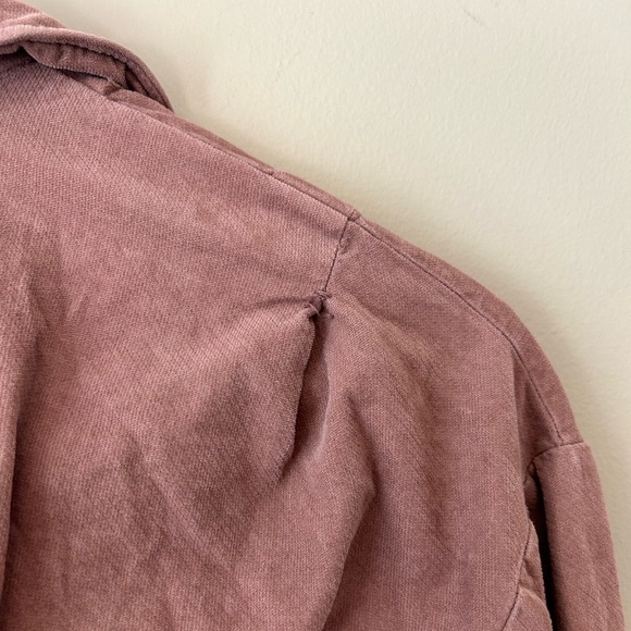 Zara Marsala Long Sleeve Mini Dress Mauve 100% Cotton size Small - Picture 11 of 11